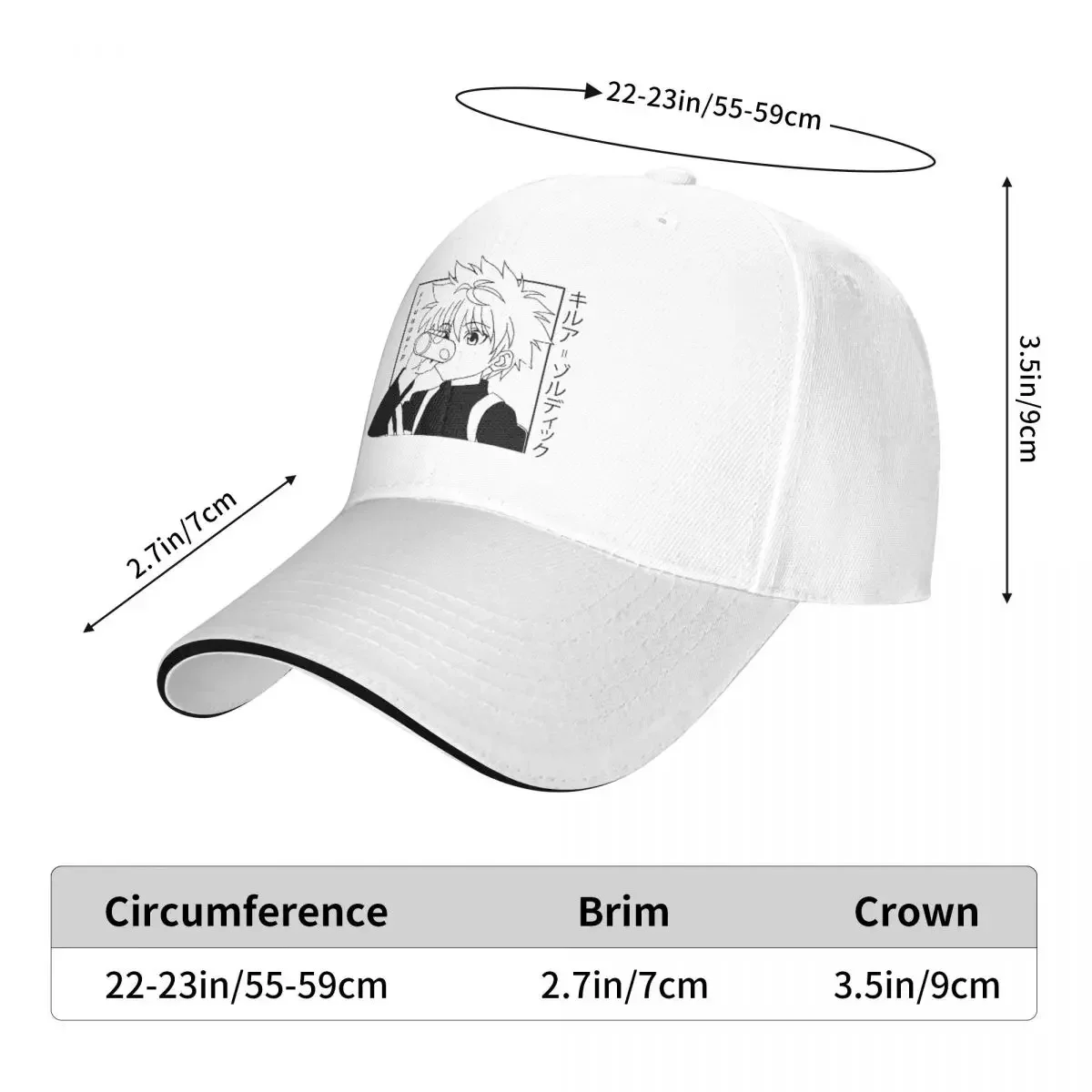 Kawaii Hunter X Hunter Killua Zoldyck Baseball Cap Hip Hop HXH Anime Manga Sandwich Hats for Men Women Adjustable Dad Hat