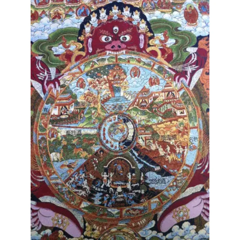 Tara buddhas thangka of Tibet and Nepal, Cycle through the six worlds Silk embroidery home decorations Murals, hang a picture