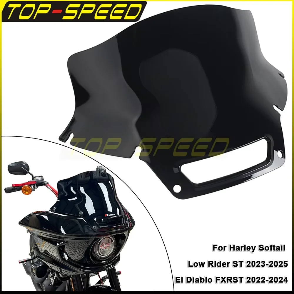 

For Harley Softail Low Rider ST 2023 2024 2025 El Diablo FXRST 2022-24 Motorcycle Windshield Deflctor Wind Screen Wind Splitter