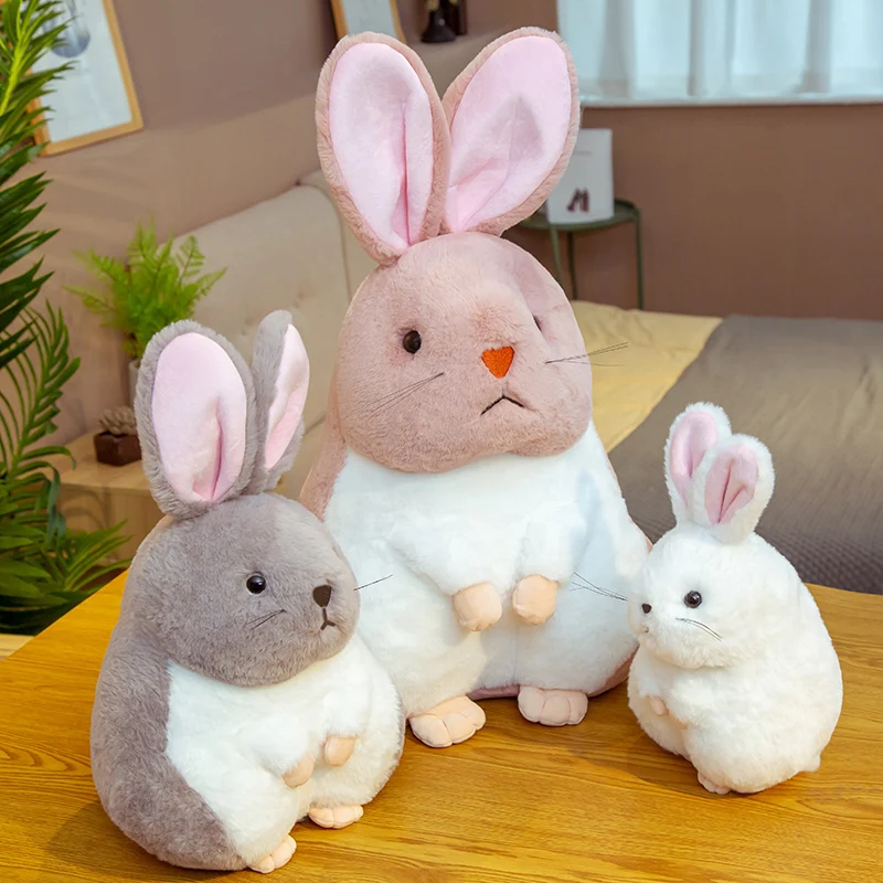 30/45/65Cm Leuke Simulatie Konijn Pluche Speelgoed Gevulde Vet Real-Life Bunny Pop Zachte Cartoon dier Kussen Verjaardagscadeau Voor Kids