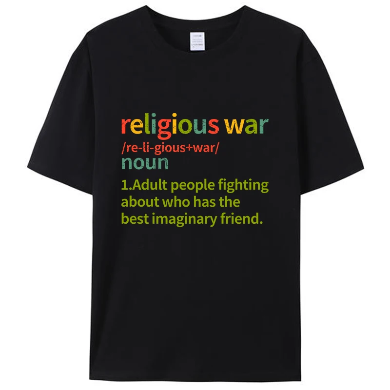 

Religious War Definition Leisure Men's T-Shirt Clothing Women Short Sleeve Tees Shirts Fashion Graphic Y2k Tops Classic Gifts