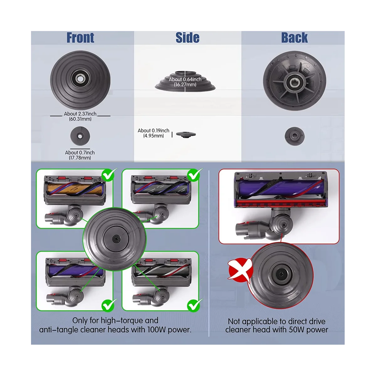 عجلة كروية لاستبدال رأس التنظيف العالي للمكنسة الكهربائية V10 V11 V15 عجلات كروية عالية 100 وات