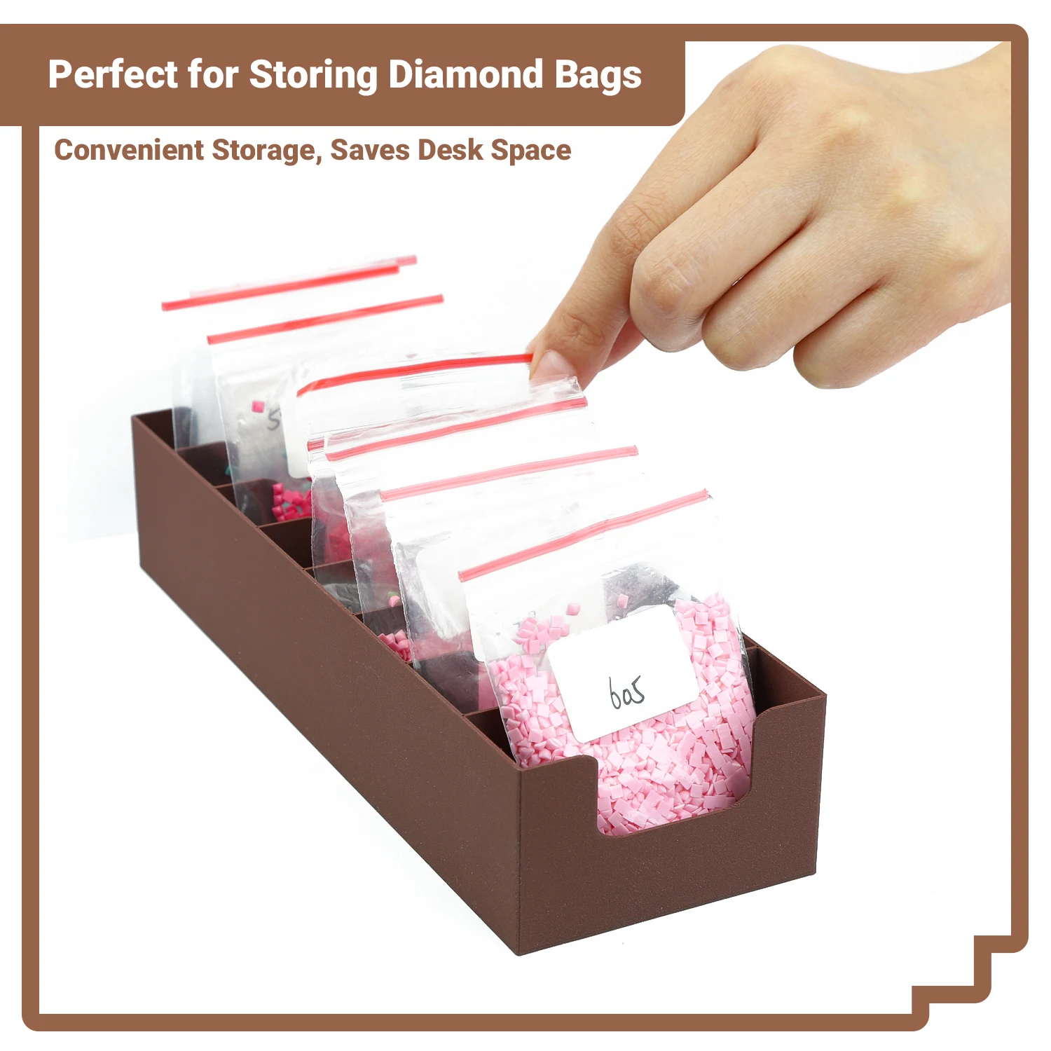 เดี่ยวแถวเพชร Art Ziplock กระเป๋าเพชรภาพวาดเจาะกระเป๋ากล่องเก็บเพชรจิตรกรรมเครื่องมืออุปกรณ์เสริม