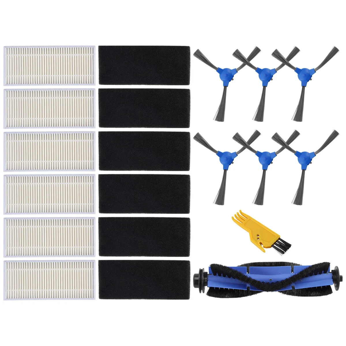 Kit de Substituição Compatível com Robovac 11S, Robovac 30, 30C, 15C, 12 Acessórios, Filtros de Vácuo, Lateral