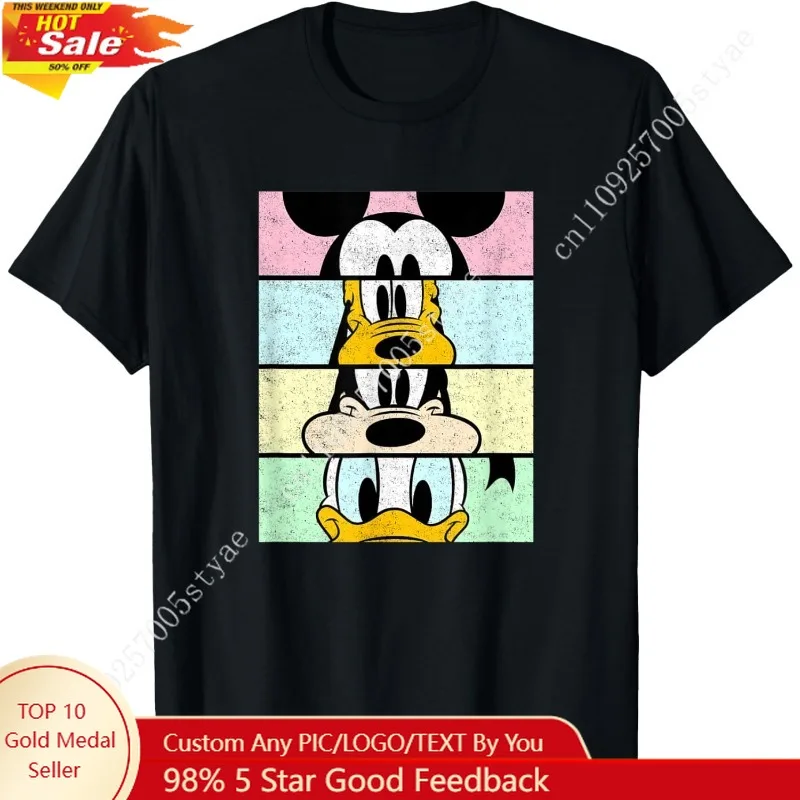

Disney Mickey and Friends Group Comic Panels Distressed T-Shirt