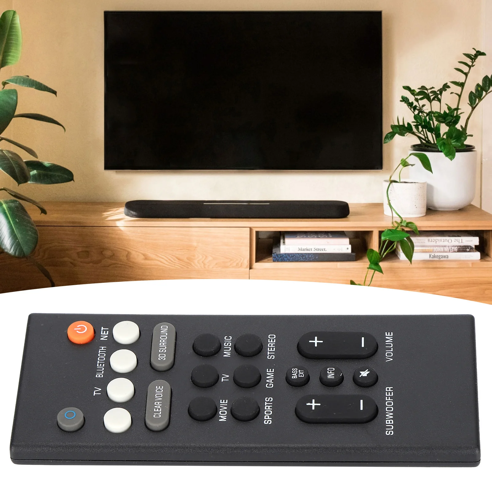 Remote Control ABS Durable Speaker Replacement Controller 32.8ft Max Remote Control Distance For YAS‑209 YAS‑109 Speaker