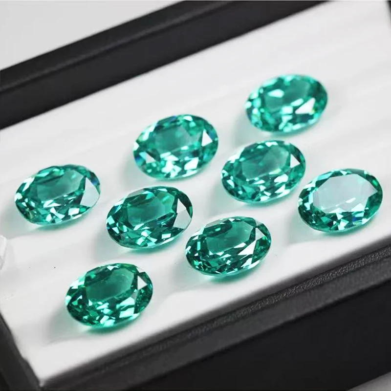 Lab Grown Paraiba Oval Cut Neon Blue Color for DIY Advanced Jewelry Making Inlay Ring Necklace Selectable Certificate