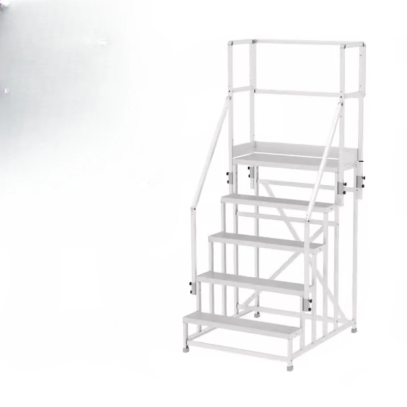 Assemble mobile platform ladder, climb working platform, aluminum alloy step ladder, factory warehouse, custom DB-