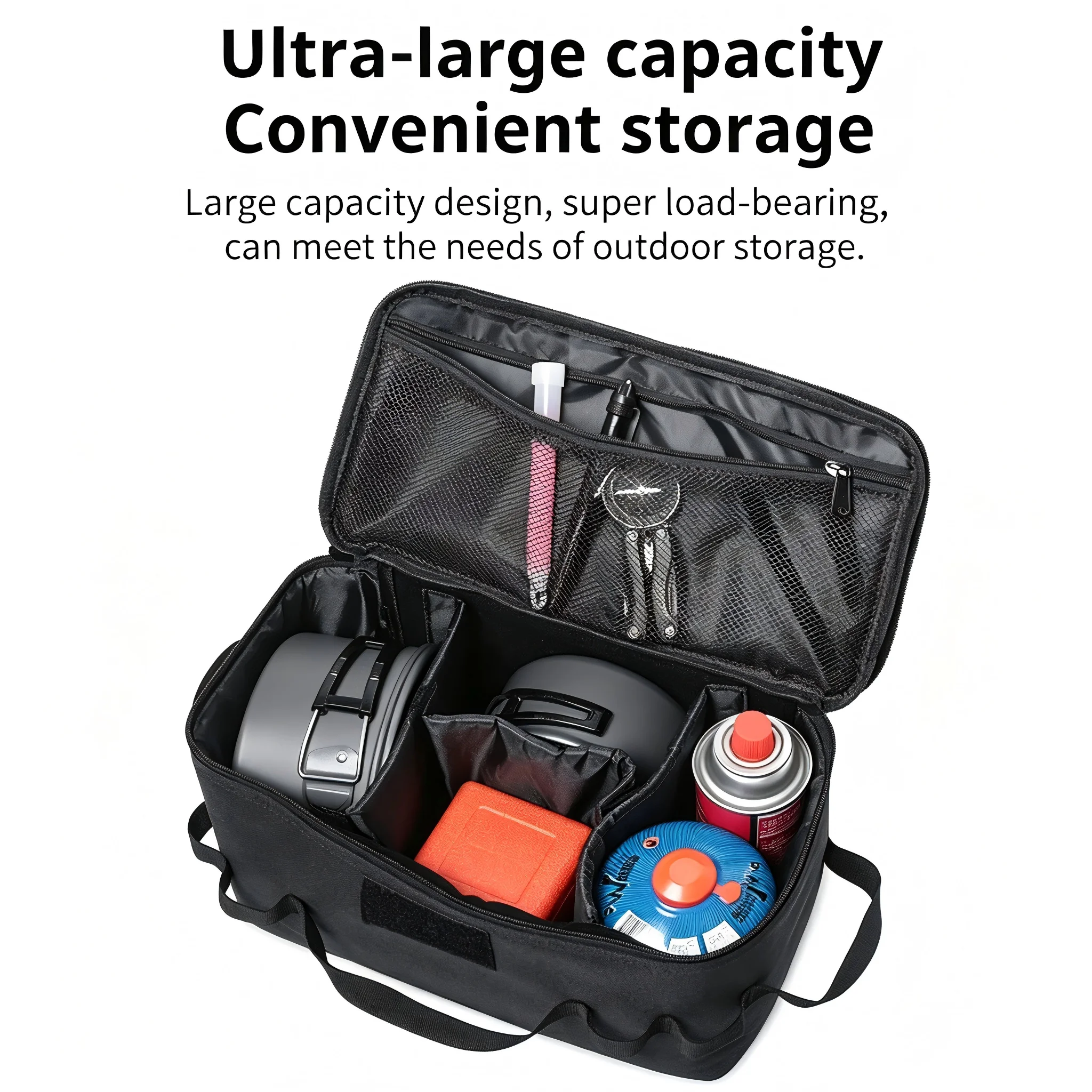 Bolsa de Almacenamiento para Tanque de Gas para Acampar al Aire Libre, Bolsa de Herramientas Portátil de Gran Capacidad para Cartuchos de Gas, Organizador de Utensilios de Cocina para Picnic