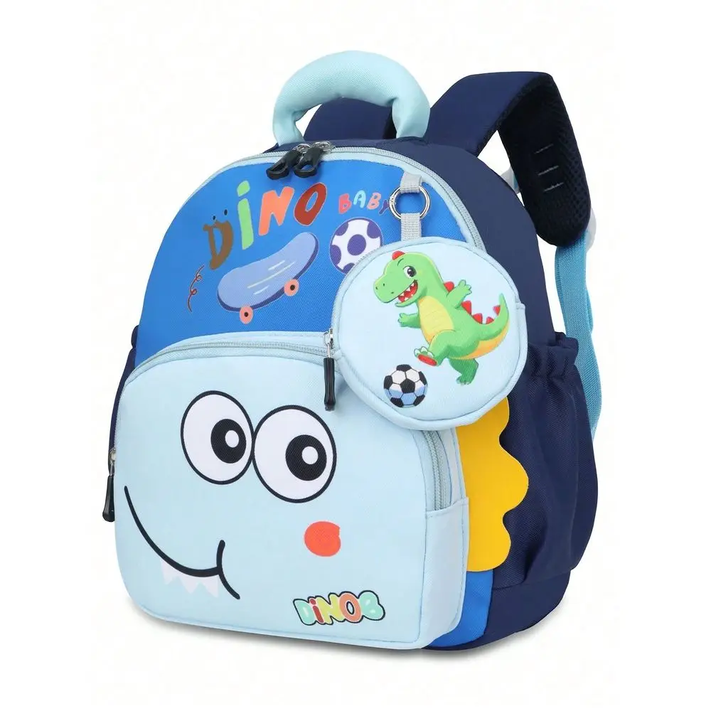 And Cute Dinosaur Print Lightweight Comfortable Casual Crossbody Bag, Versatile Student School Backpack