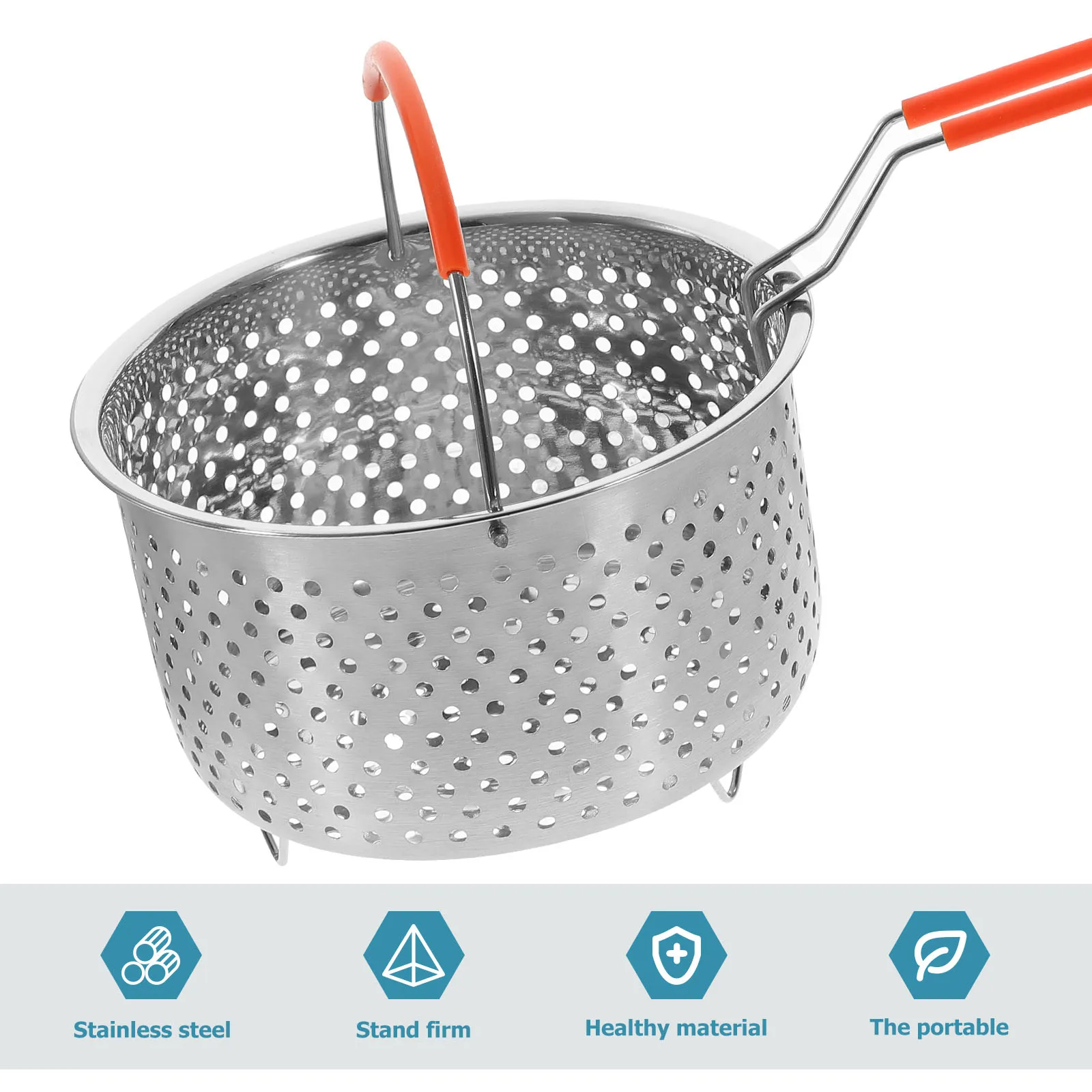 

Stainless Steel 20cm Deep Fryer Strainer Stainless Steel Steamer Basket Steamer Basket for Vegetable Potato Cooking Tool H