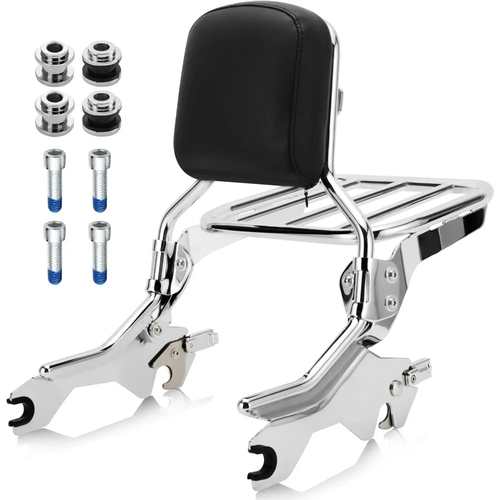 

MoKitDora Holdfast Sissy Bar Backrest with Luggage Rack and Docking Hardware for Harley Softail 2018-UP Sport Glide FLSB Low Rid