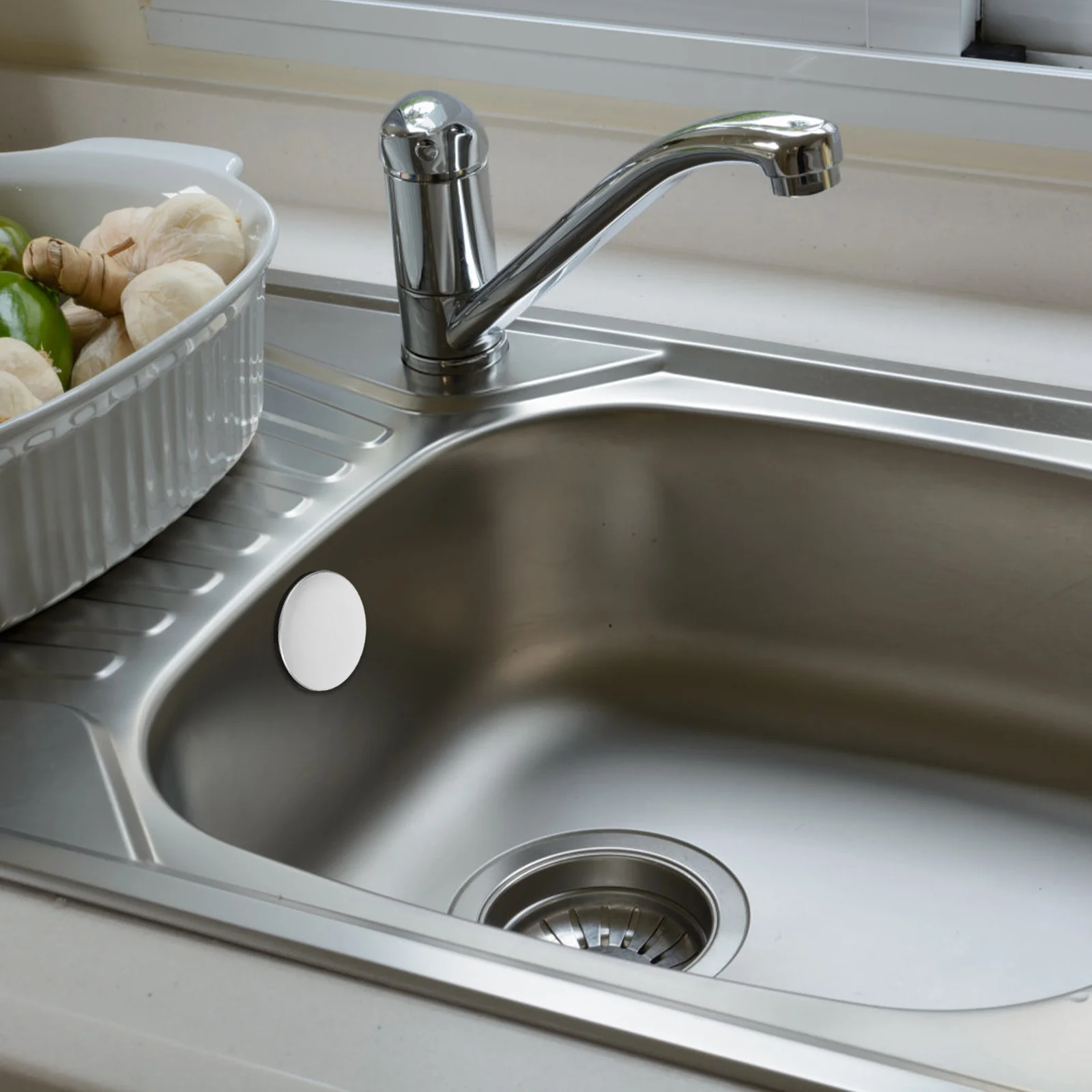 2Pcs Kitchen Sink Tap Hole Cover Stainless Steel and PP 31-40Mm Diameter Non Rust Cover Sealing Solution for Unused Faucet Holes