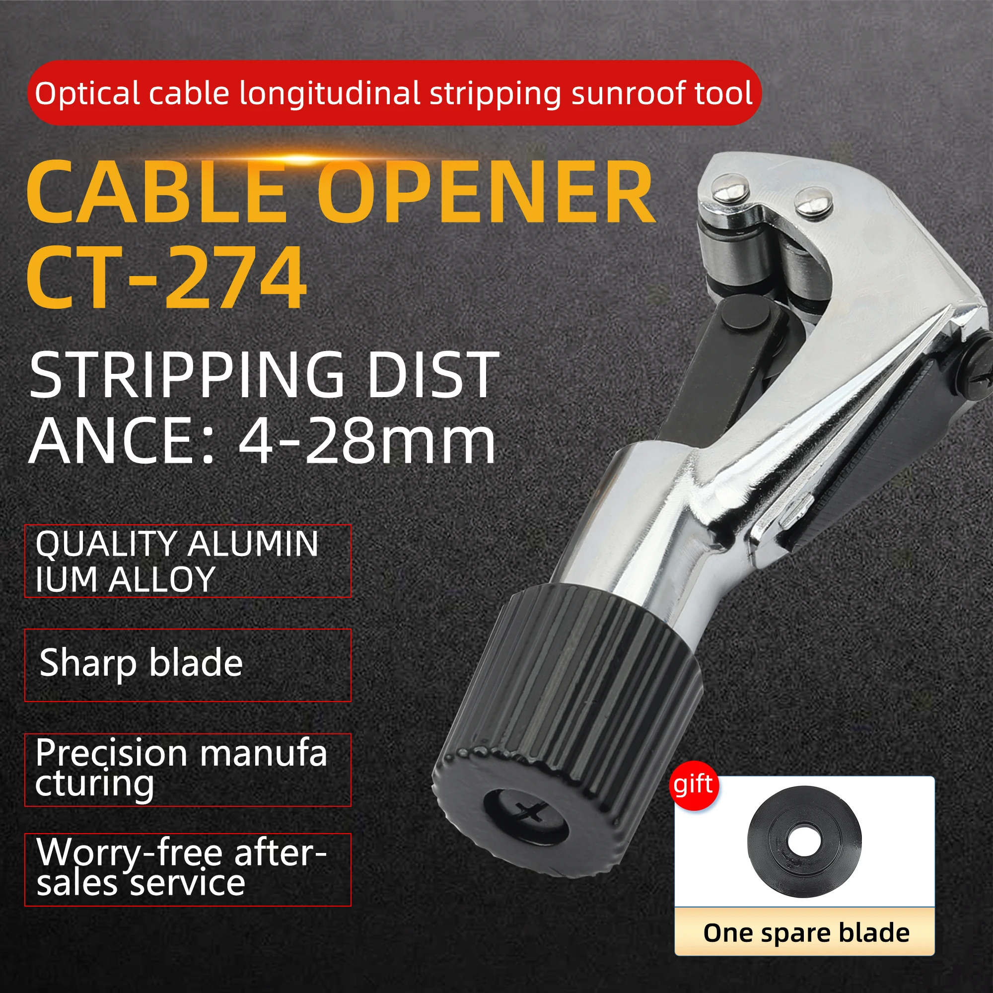 

KELUSHI Cable Slitter Fiber Optical Stripping Tools Lateral Stripper Knife Open Cables Cutter