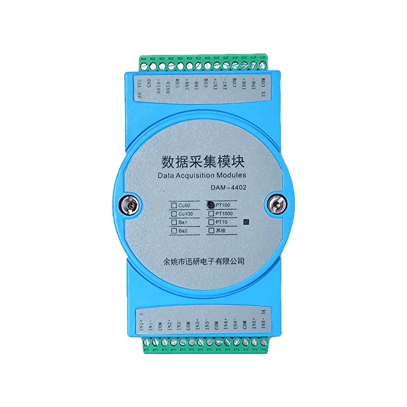 4-way/8-way PT100 Platinum Thermistor RTD Input Temperature Acquisition Module Transmitter to RS485 DAM-4402