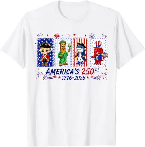 USA 250th Anniversary Tung-Tung-Tung Sahur Brainrot 4th July T-Shirt Y2k Cute Italian Brainrot Boys Fashion US Flag Graphic Tees – Detail 6
