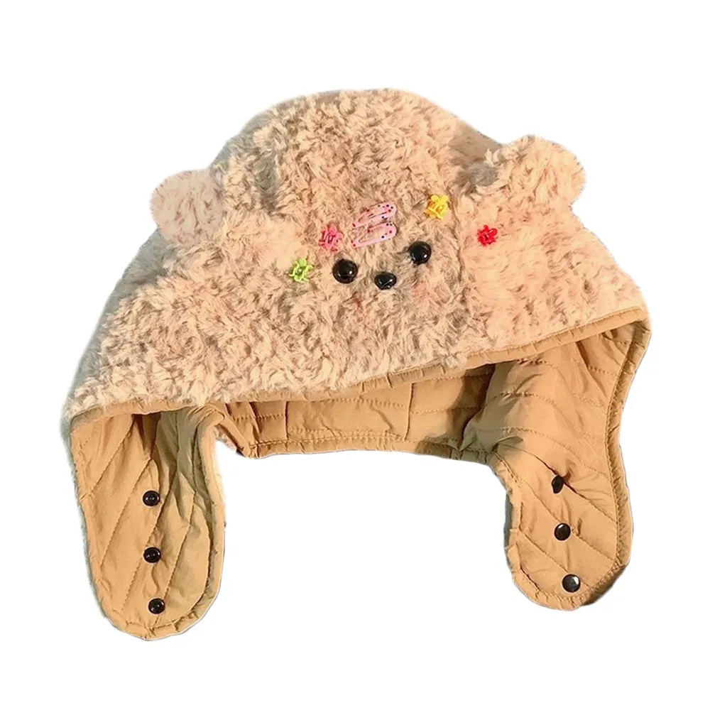 귀여운 플러시 겨울 일체형 모자 스카프 방풍 따뜻한 비니 모자 스카프 두꺼운 캐주얼 귀 보호 모자 사이클링