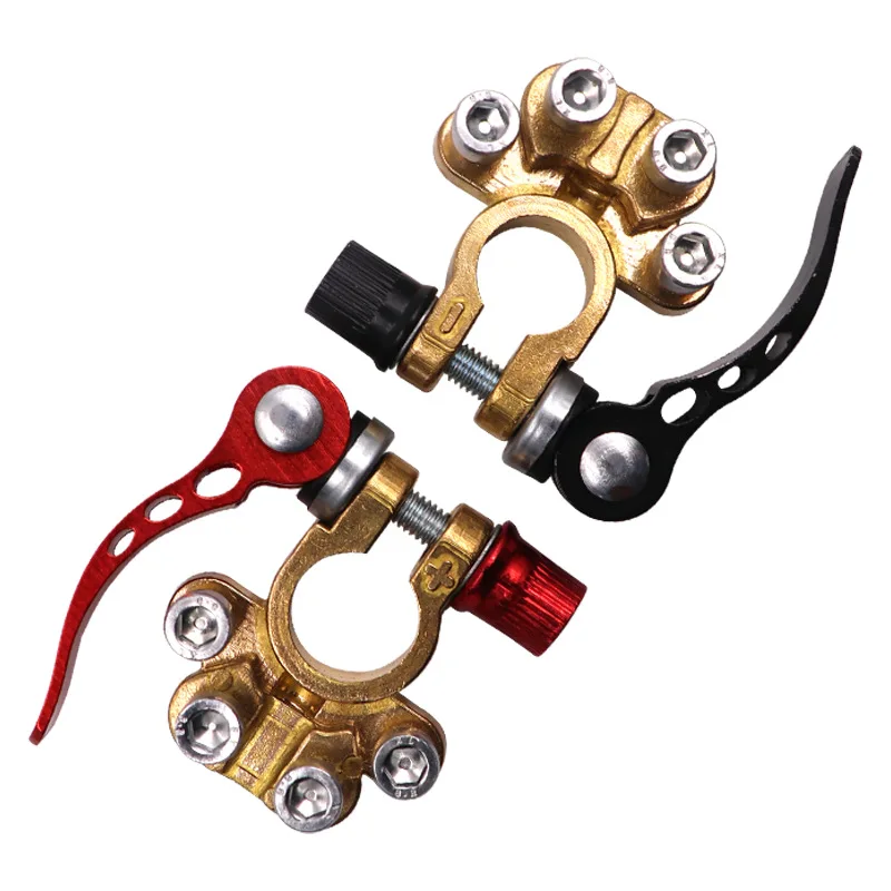 

Auto Car Quick Release Battery Terminals - 12V 24V Aluminium Alloy Top Post Copper Clamp for Auto Wire Cable Connection