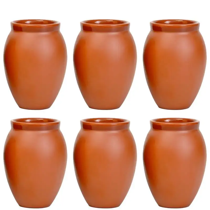 6Pcs/Set Cantaritos De Barro 12oz Drinking Cups Potty Cantaritos Shooters Jarritos De Barro Mexicanos Cocktails Cups Clay Cups