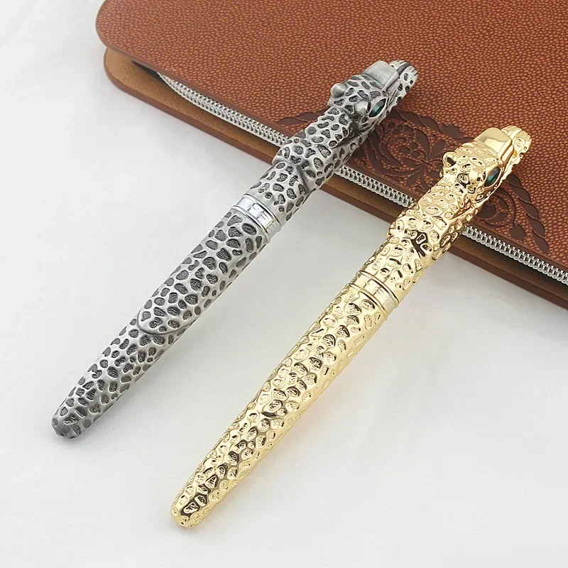 Luxury Jinhao Full Metal Fountain Pen Golden Leopard Ink Pen for Writing Business Office Gift canetas