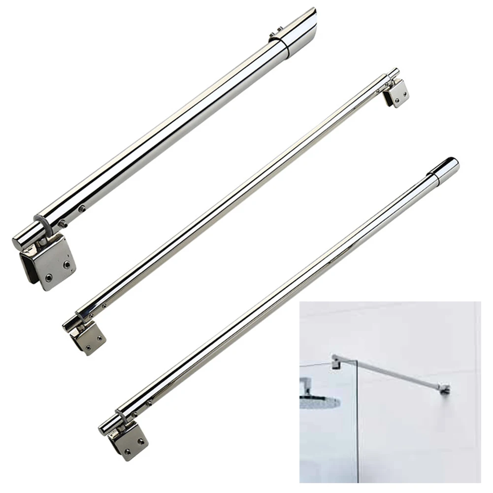 Adjustable Stainless Steel Shower Screen Support Bar Arms Fit For 8-12mm Glass Panel Bathroom Home Improvement Parts