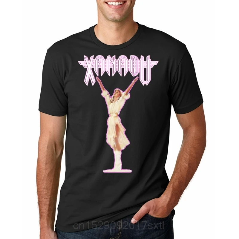 Camiseta informal a la moda para hombre Fun XANADU Kira Olivia Newton-John - Camiseta blanca de algodón con cuello redondo y estampado Purple Glow para hombre