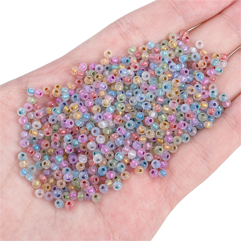 Glass Seed Beads 10g/bag High Quality Colorful Loose Spacer Beads Approx 300pcs Protein Charm Beads DIY Making Necklace Findings