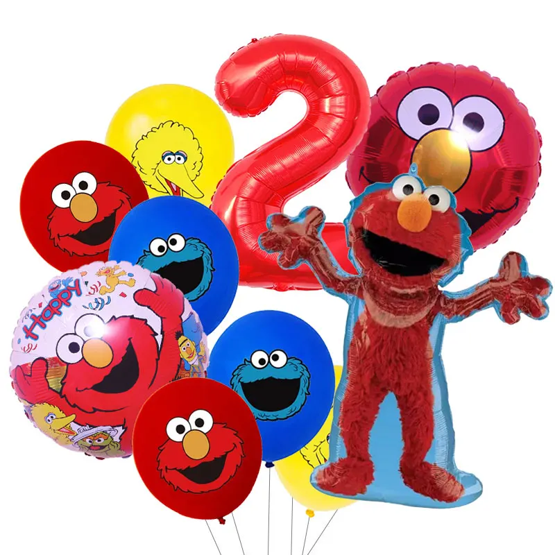 Einwegteller, Becher, Tischdecke, Ballon-Hintergrund, Geburtstagsparty-Geschenke, Sesam-Cartoon-Straßen-Geburtstagsparty-Dekorationszubehör – Detail 36