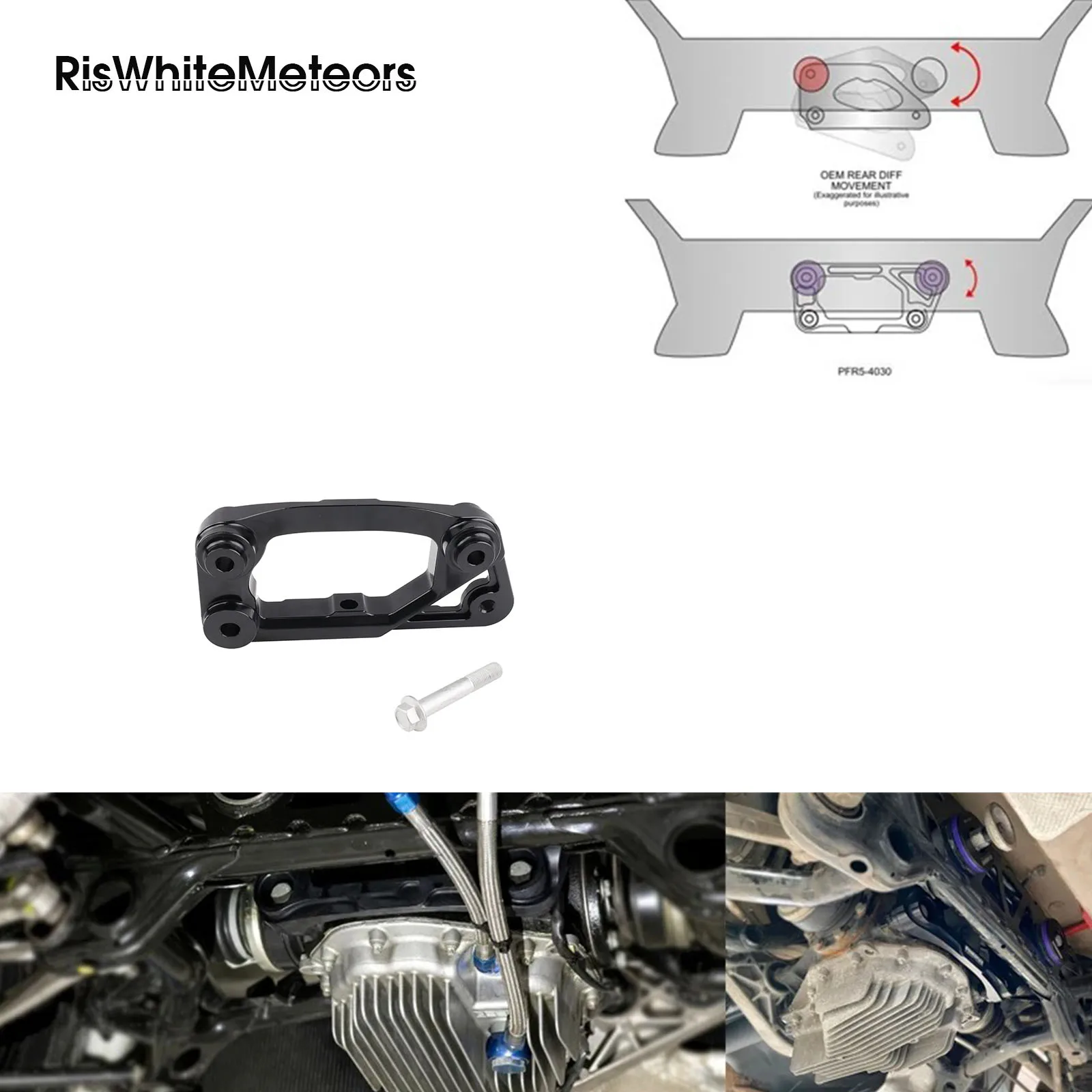 Support de différentiel arrière double fixation en aluminium noir, remplacement et amélioration OE pour BMW F87 M2 F80 M3 F82 F83 M4