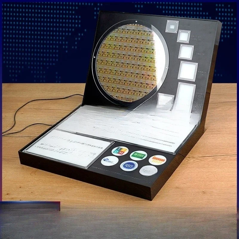 

Chip silicon wafer luminous folding display box, display rack exhibition box acrylic