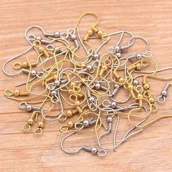 50 stks/partij 2 Kleur Rvs Oorbel Haak Oor Draad Bevindingen Voor DIY Sieraden Maken Accessoires