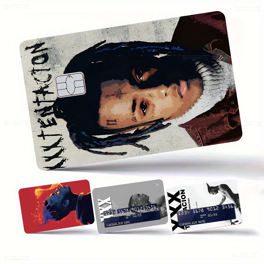 

Hip Hop Z-XXXTentacion 2024 Anime Cartoon Skin Stickers Film Tape Case For Big Credit Debit Card Front Side