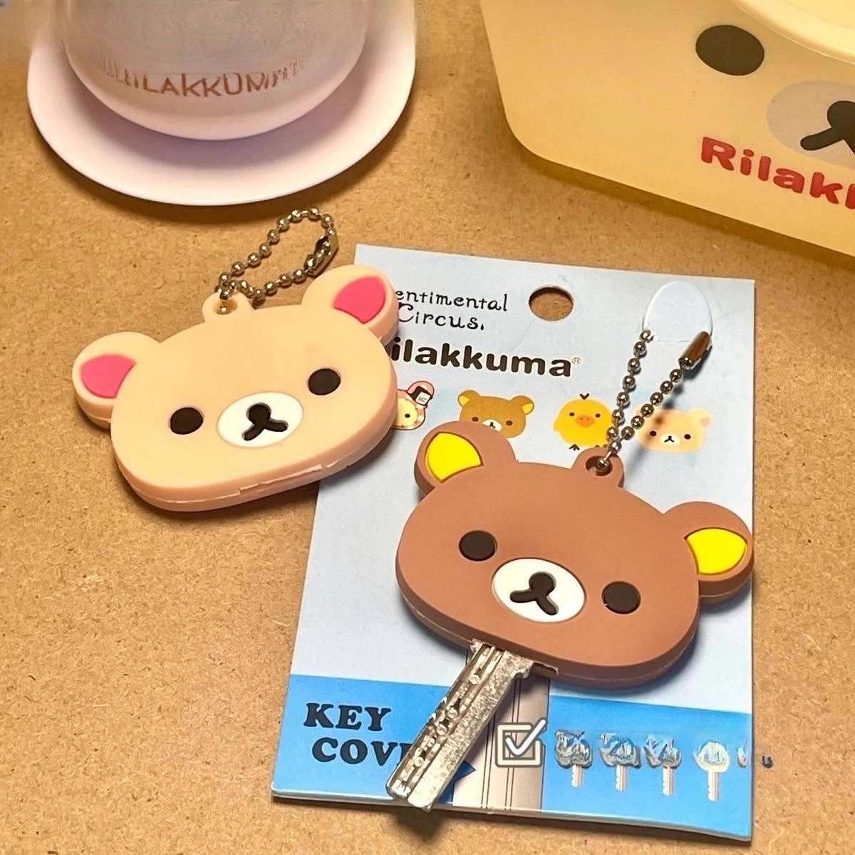 Niedlicher Cartoon Rilakkuma Weicher Silikon-Schlüsselanhänger, Kreativer Schlüsselbund, Nischen-Mode, Dekorative Schutzhülle – Detail 2