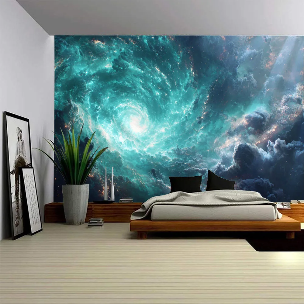 Starry Sky Universe Tapestry Wall Hanging Aesthetic Room Decoration for Living Room Bedroom Party Background