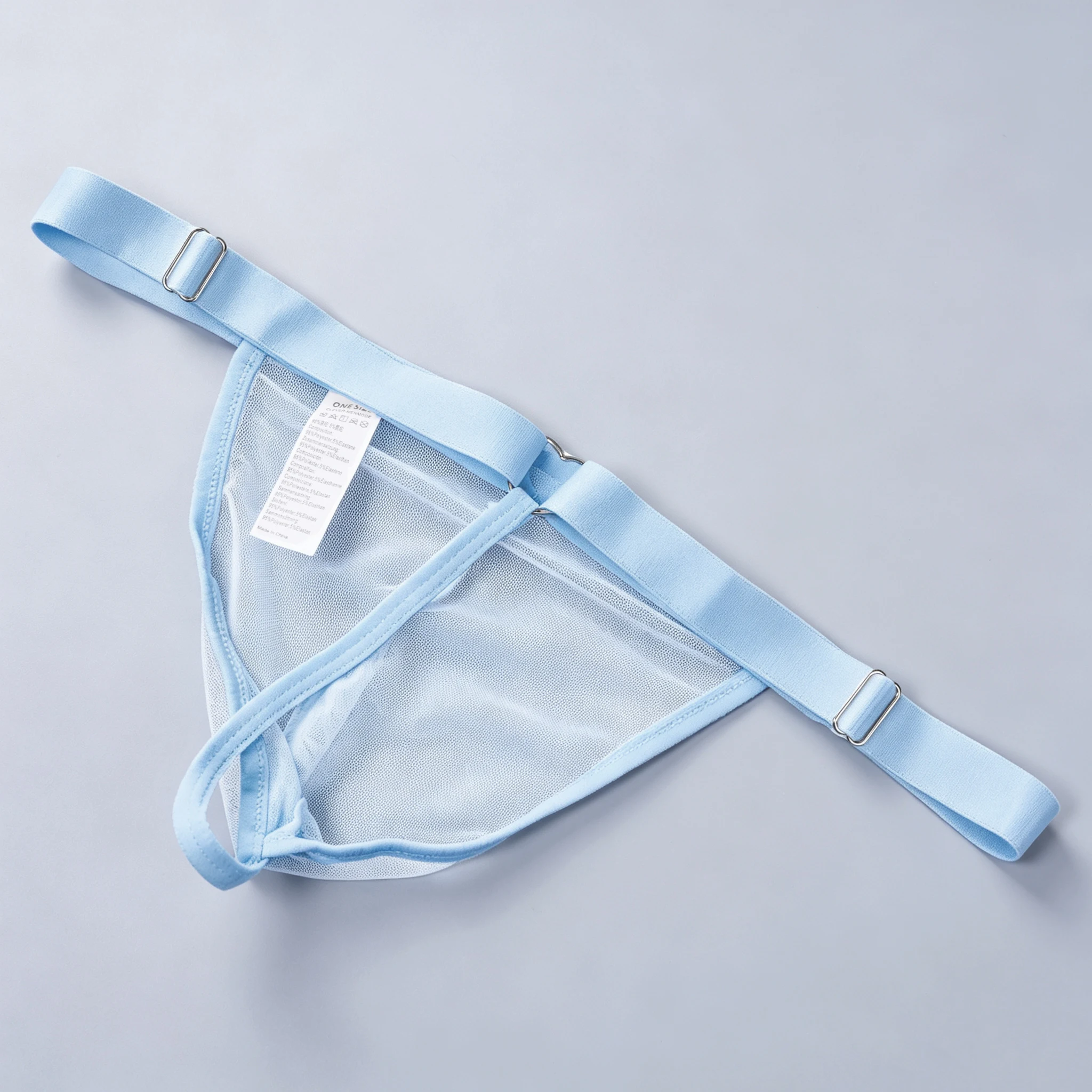 Underwear Men Mesh Thong Bulge Pouch Sexy G‑string Sheer Panties Heart‑shaped Ring Lingerie Low Rise Transparent Underpants