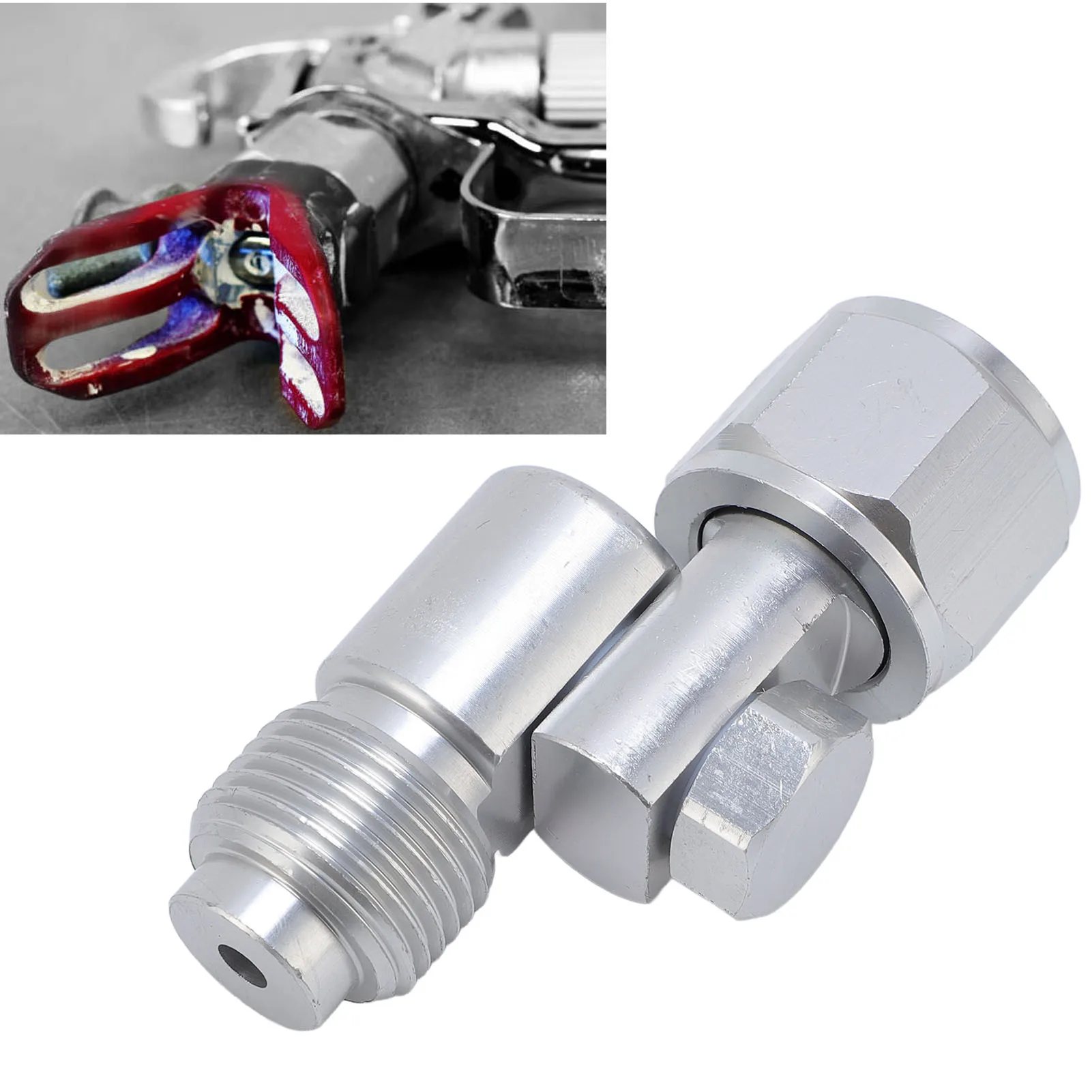Airless Paint Spray Gun Swivel Joint 360° Rotation Angle Aluminium Alloy Spray Gun Hose Swivel Joint Sprayer Gun Swivel Joint
