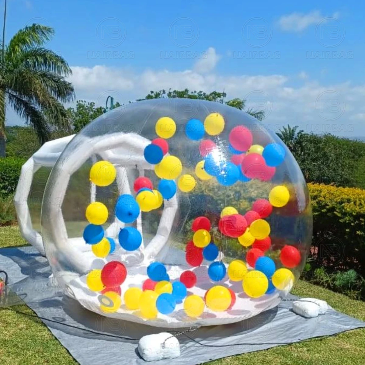 Nairbag, barco desde EE. UU., tienda inflable, casa de burbujas, juego de cúpula de aire con globo de burbujas de Pvc de 10 pies y 13 pies con soplador