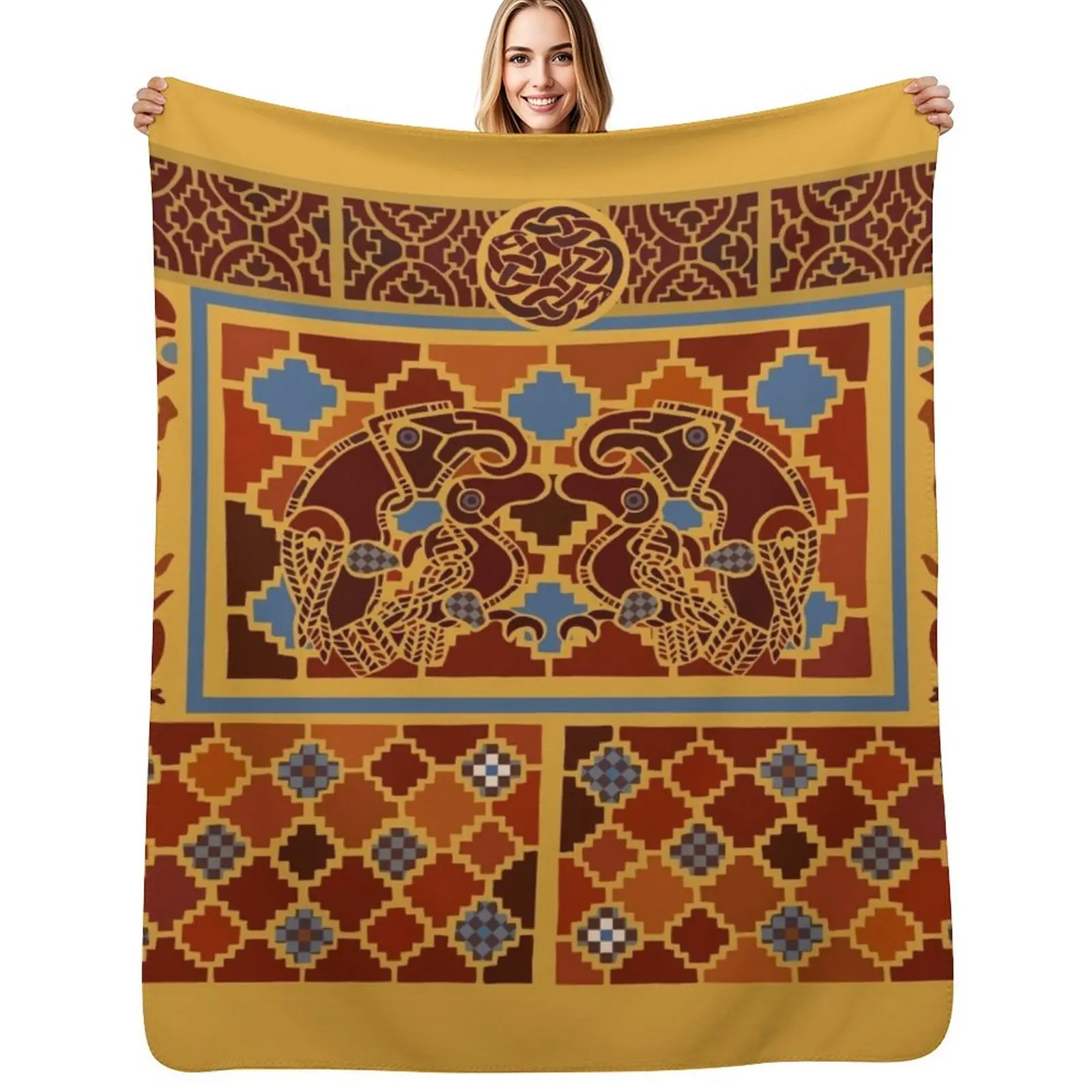 

Imagining Sutton Hoo: The Eagles Throw Blanket Portable Lightweight Blanket for Travel Camping