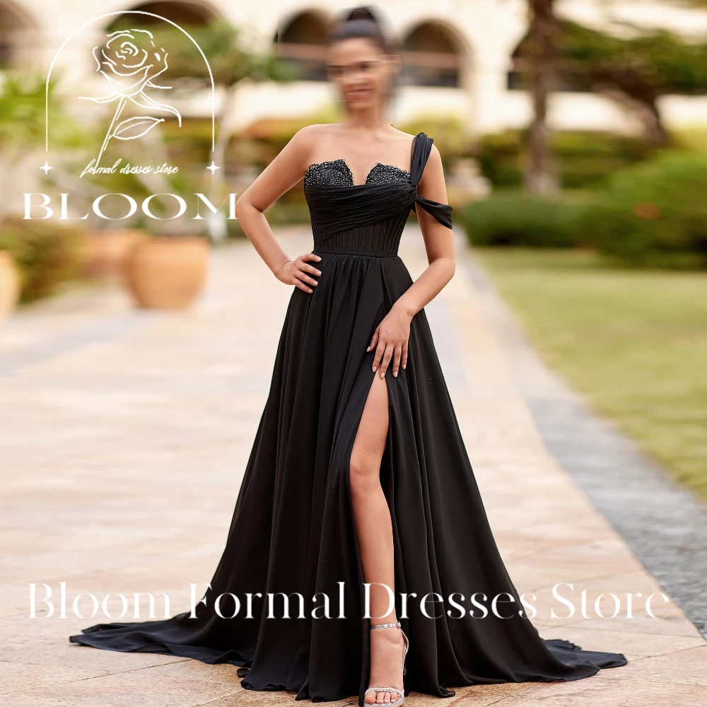 

Bloom Customized Sophisticated Navy Blue Dress features a unique cape detail with decorative blue flowers. The straight neckline