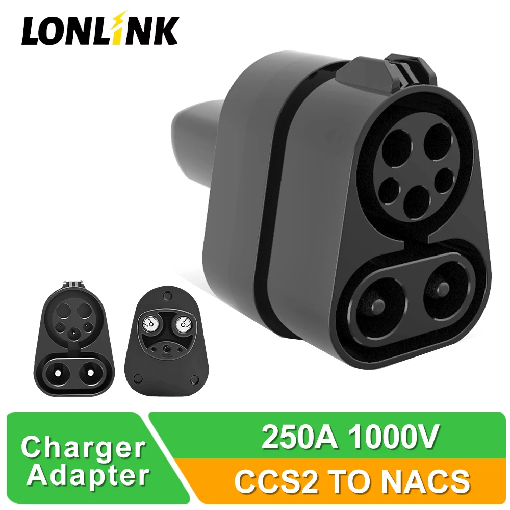 LONLINK CCS1 To NACS Ev charger Adapter 250A 1000V Electric Vehicle DcCharging station ccs1 To Tesla convertor dc combo 1