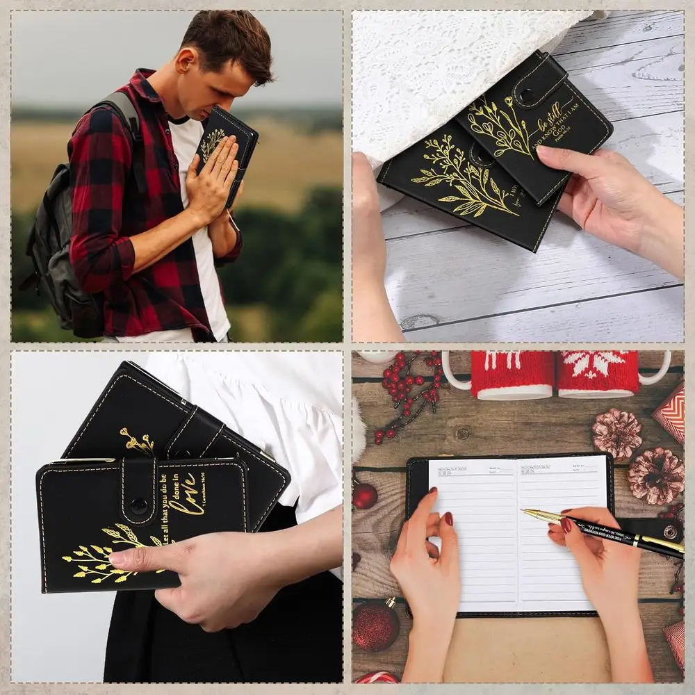 สมุดโน้ตหนังคริสเตียนพร้อมปากกา - ของขวัญคริสต์มาสที่เหมาะสำหรับผู้เข้าโบสถ์และกลุ่มศึกษาพระคัมภีร์