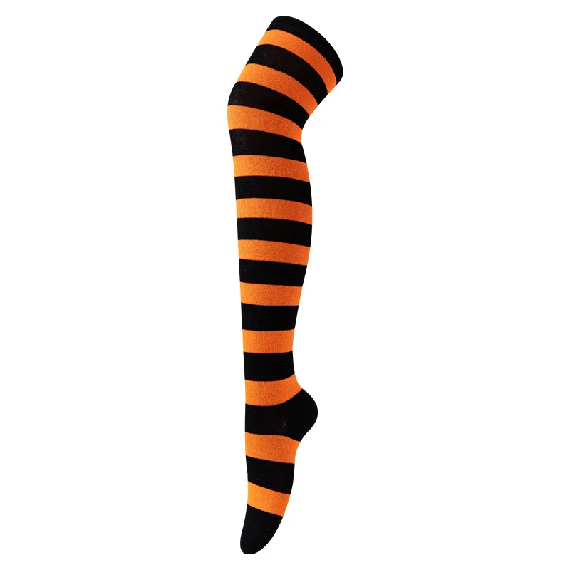 Sports Fuzzy Athletic Crew Dress Long-sleeved Striped Solid polyester-cotton thigh-high Sock COSPLAY Anime Girl B7W248