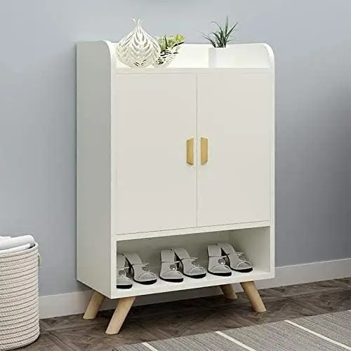 Solid Wood Legged Living Room Multi-Purpose Storage Corridor Storage Shoe Cabinet Shoe Changing Stool