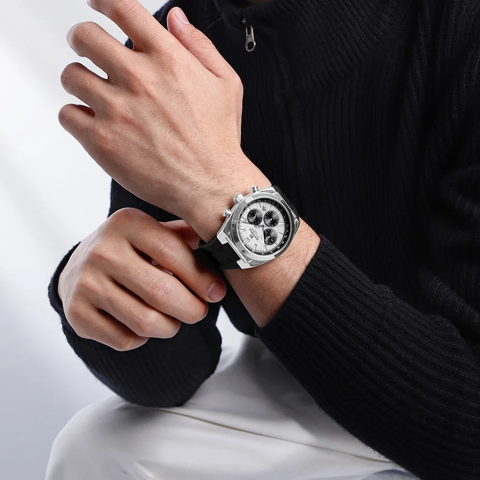 NAVIFORCE Men's Quartz Watch Luminous Hands Silicone Strap Multifunctional Chronograph Watch 3ATM Waterproof  Gift