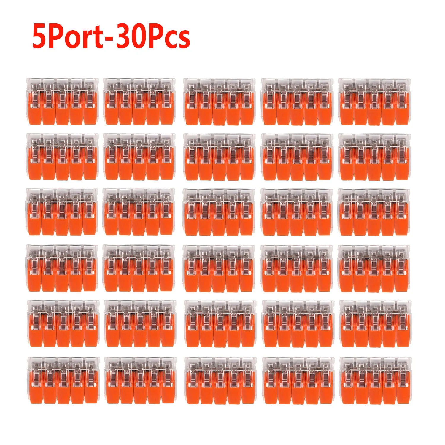 30/40 Stück orangefarbene Kombinations-Kabelverbinder mit 2/3/4/5 Anschlüssen, Schnellkabel-Verbindungsanschlüsse mit elektrischer Ummantelung