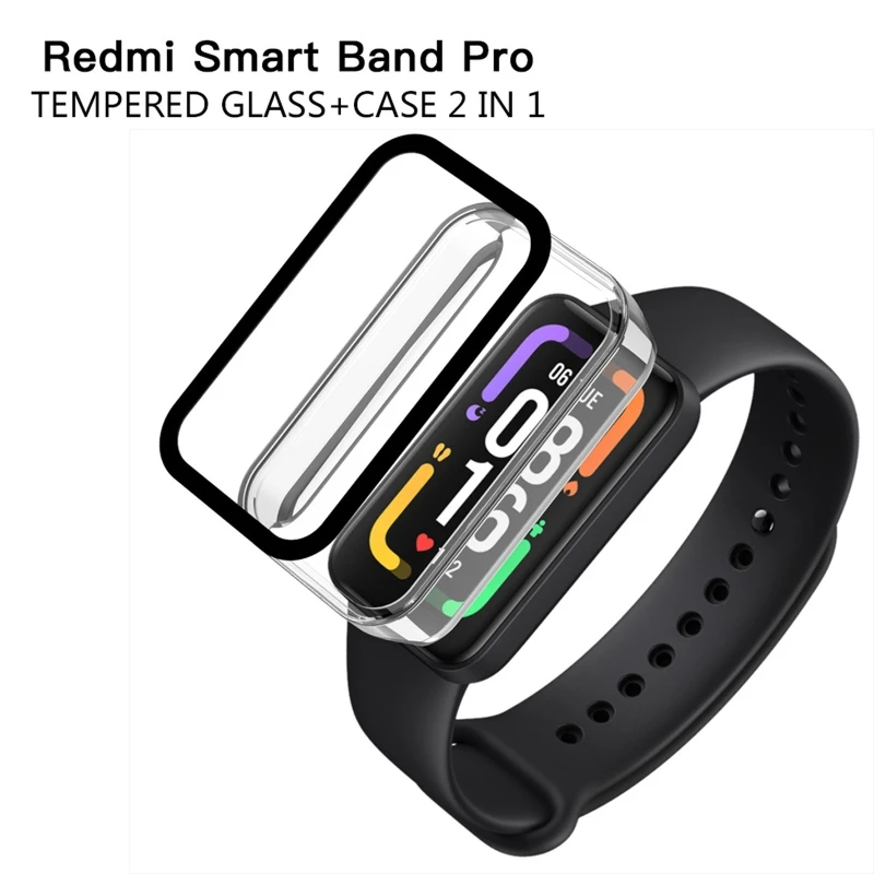 For Redmi Smart Band Pro Hard Full Edge Screen Protector Case Shell Frame Protective Bumper Cover Smartwatch Accessories