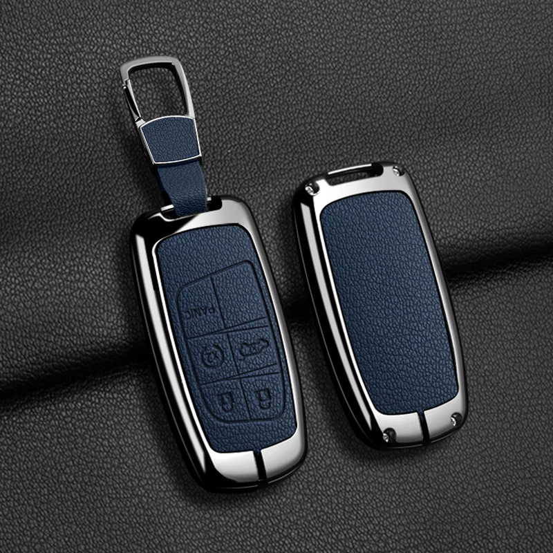 

Zinc Alloy Leather Car Key Case Cover Shell For Dodge Ram 1500 Journey Charger Dart Challenger Durango Auto Keychain Accessories