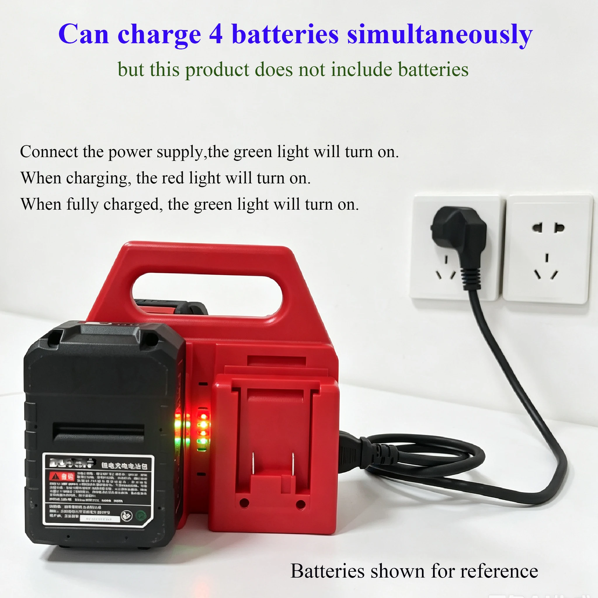 Charger 4 Li-ion Batteries Charging Simultaneously For Devon 20V 5168 5150 5170 Series Lithium Battery 5388 5339 5399 Charging view 2