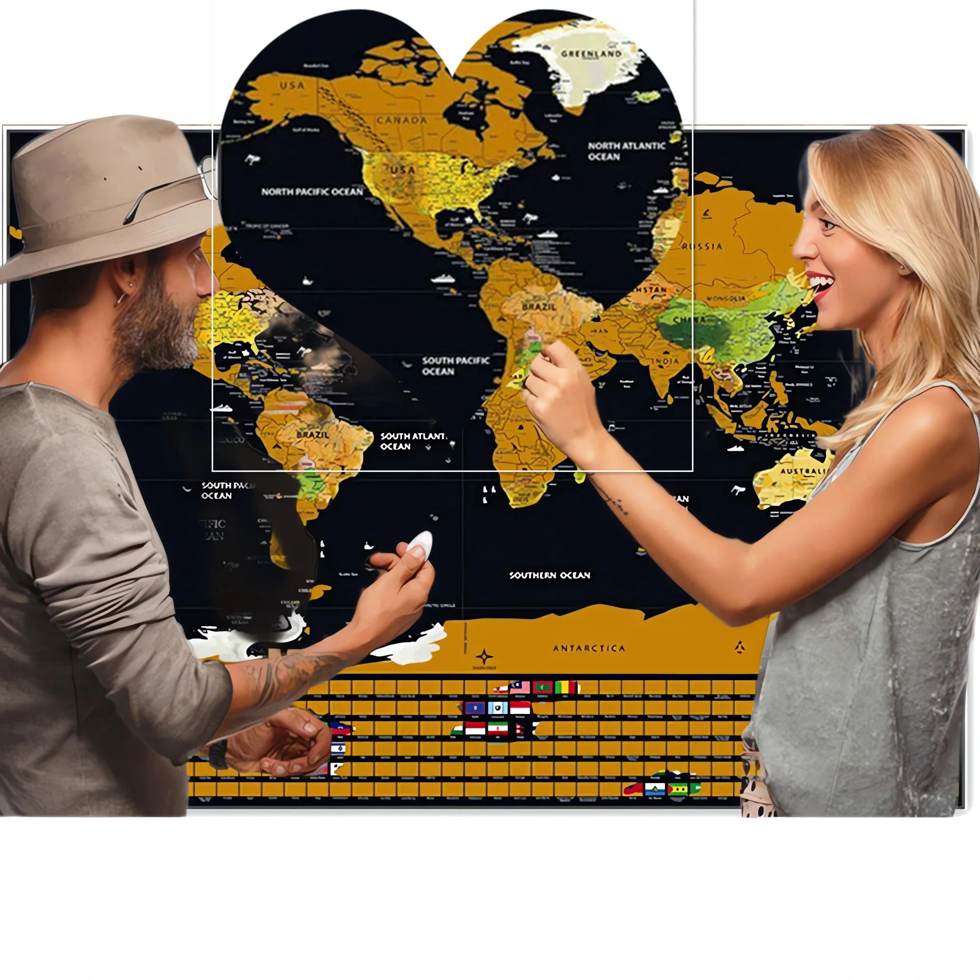 Dropshipping Deluxe World Scratch Arts Personalized Travel Cartography Mini Scratch Off Foil Layer Coating Atlas Poster Gift