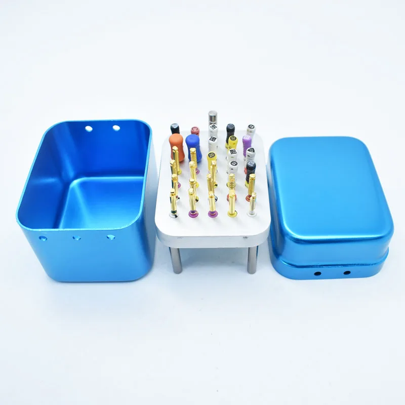 F053 Dental Disinfection Endo Files Holder Metal Box 30 Points Autoclave Sterilizer Case Burs For Oral Care Tools Random Color